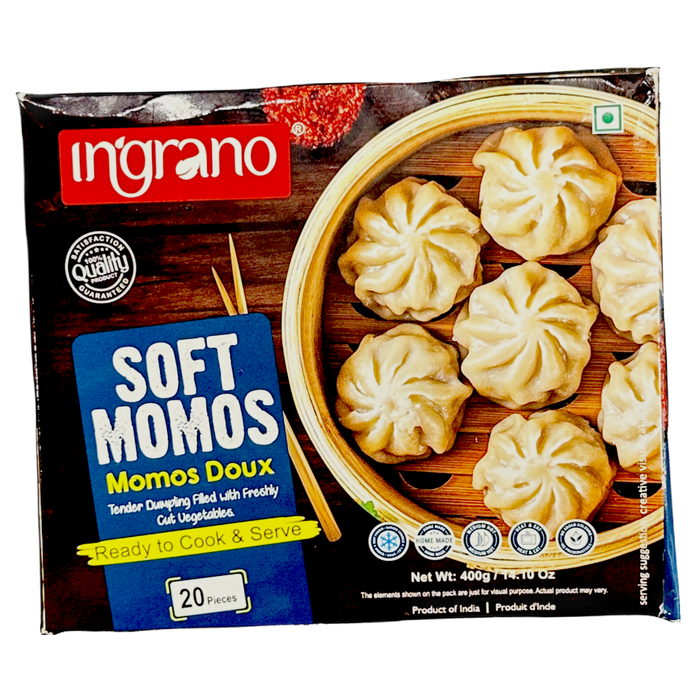 Ingrano Soft Vegetable Momos 400g (20 Pcs)