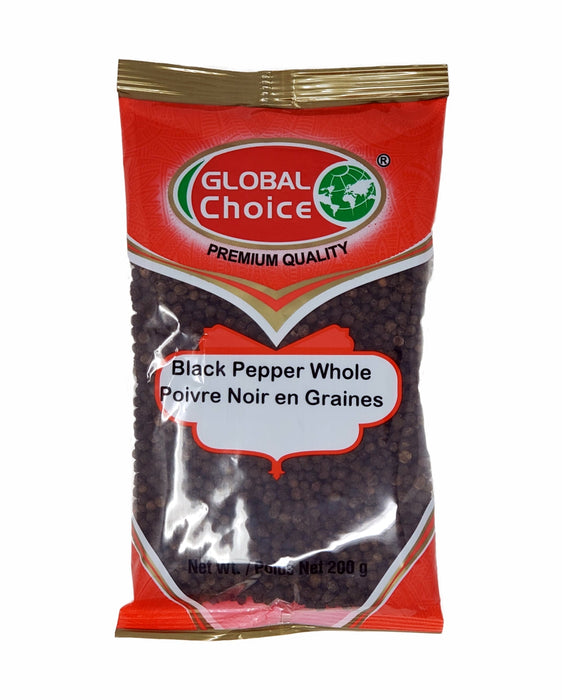 Global Choice Black Pepper Whole 200gm (peppercorn) - Spices - bangladeshi grocery store near me
