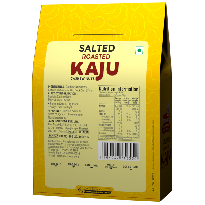 Noix de cajou grillées et salées Jabsons 200 g