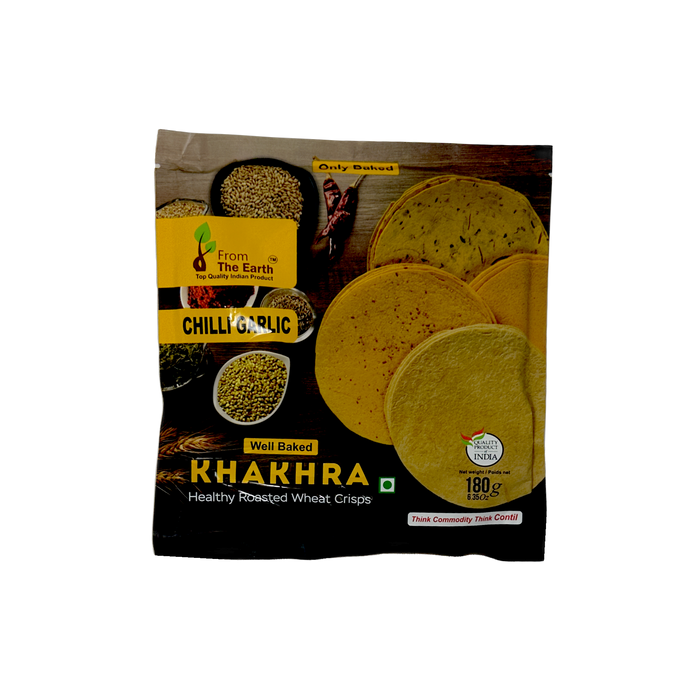 Khakhra au piment et à l'ail From The Earth 180g