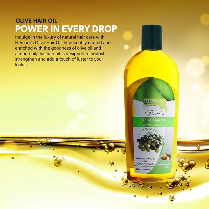 Huile capillaire Hemani à l'olive et aux amandes 200 ml