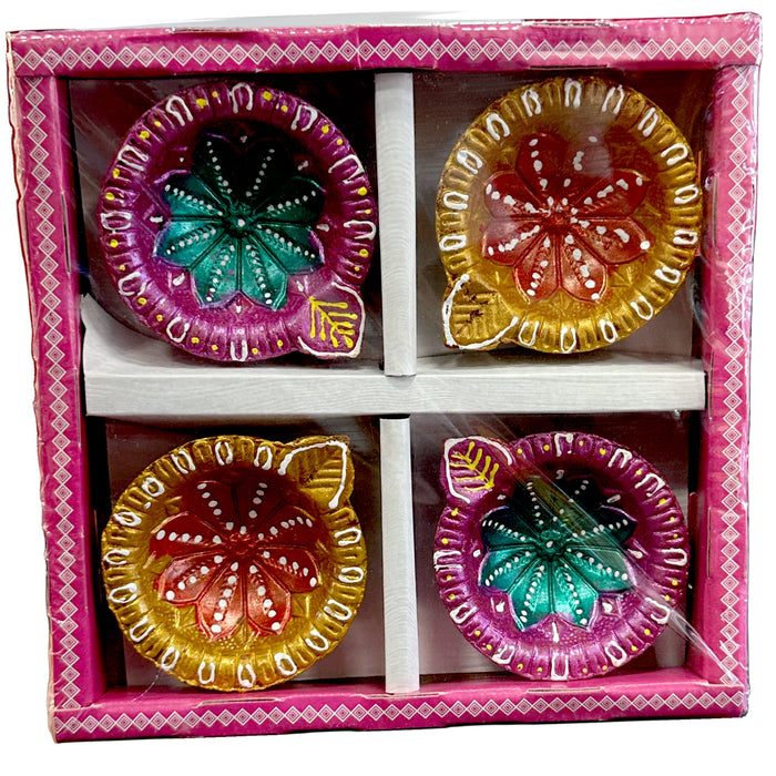 Diya divinement colorée (lot de 4)
