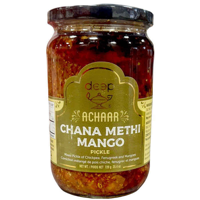 Deep Chana Methi Mango Pickle 720g — glass jar with label