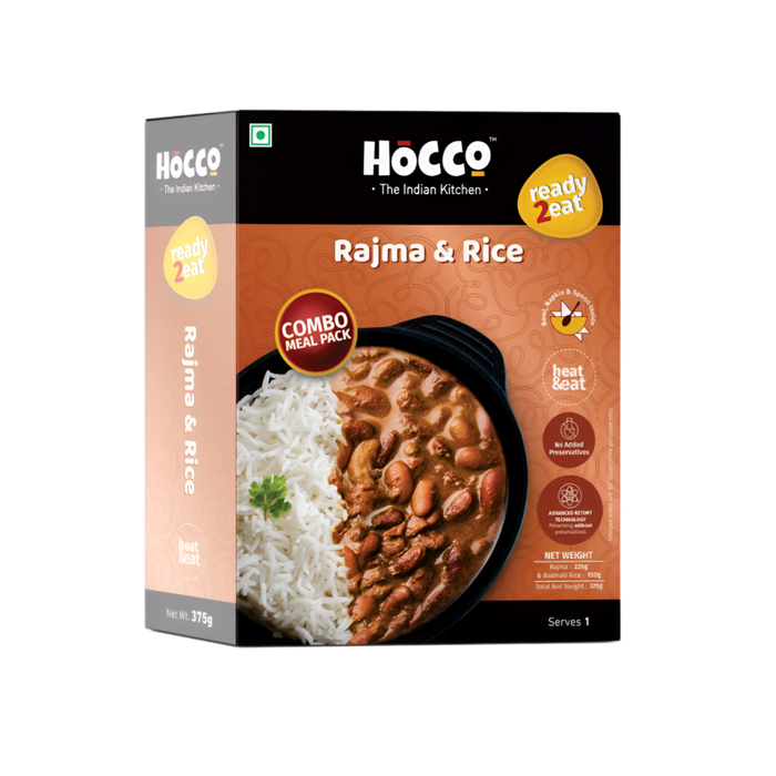 Hocco, plat prêt à consommer, combo Pindi Chole et riz 375 g