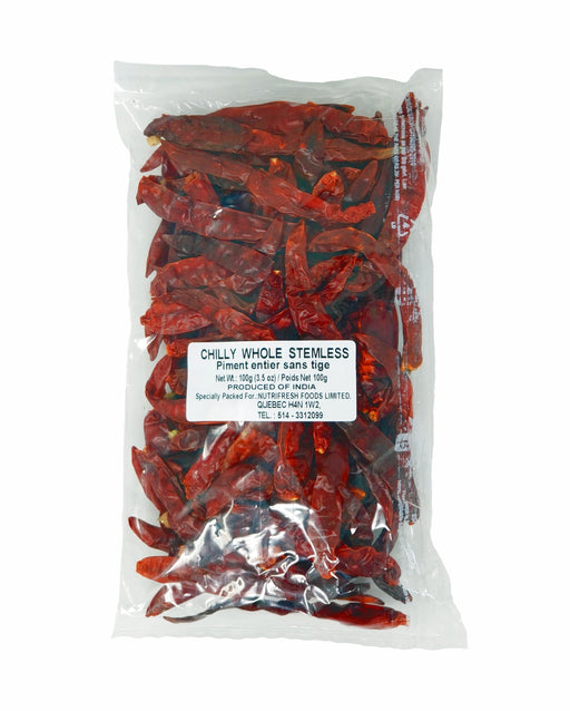Tit-Bit Chilli Whole Stemless 100gm - Spices - sri lankan grocery store near me