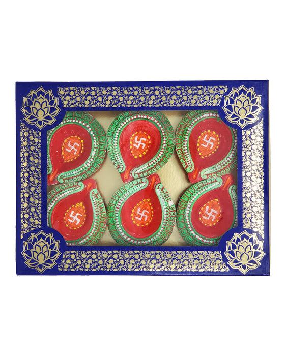 Diya Set of 6 Gift Box - Prayer (Pooja) - Indian Grocery Store