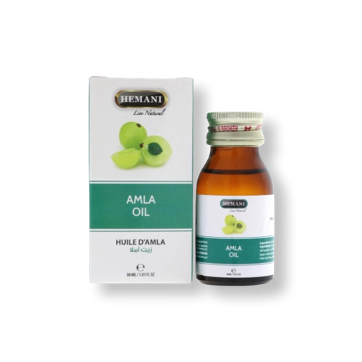 Hemani Amla Oil 30ml — amber glass bottle with dropper and label