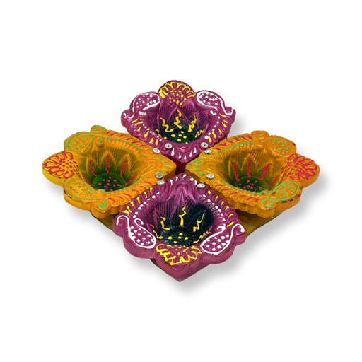 Diya Set of 4 Without Wax - Prayer (Pooja) | indian grocery store in Montreal