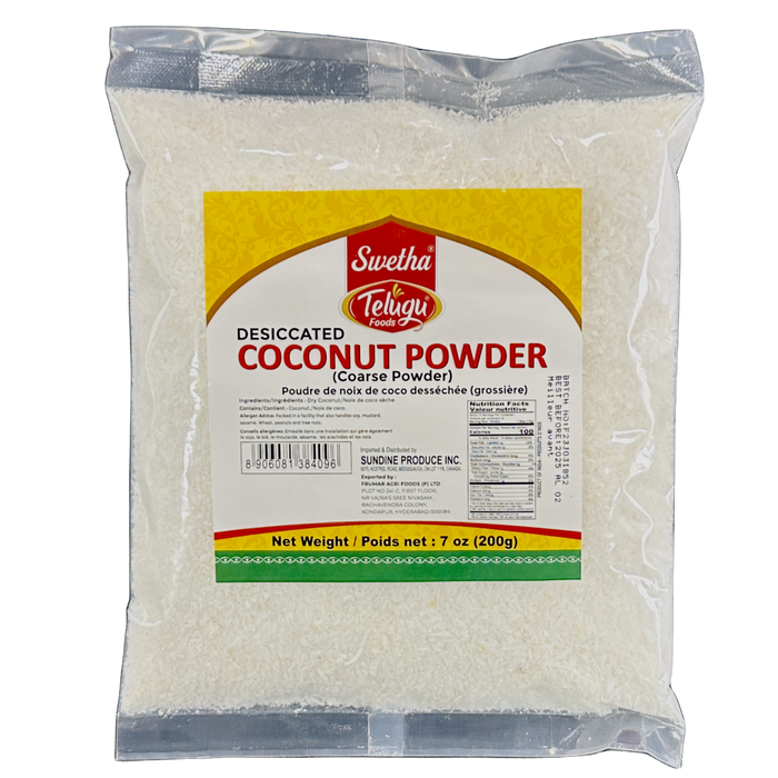 Poudre de noix de coco râpée (gros grain) Telugu Foods 200 g
