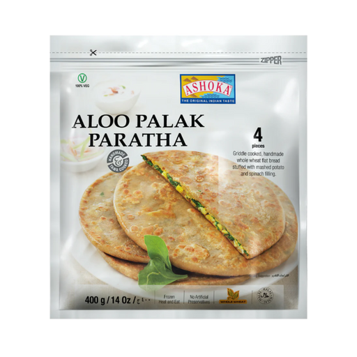 Ashoka Frozen Aloo Palak Paratha 400g (4pc) — frozen parathas packaged for sale
