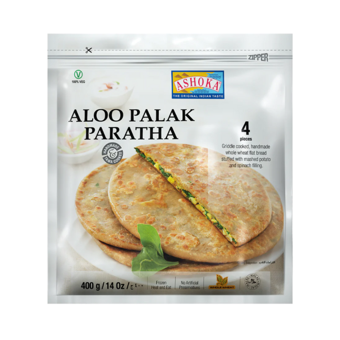 Ashoka Frozen Aloo Palak Paratha 400g (4pc) — frozen parathas packaged for sale