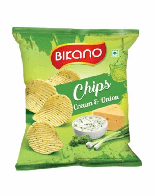 Bikano Chips Cream & Onion Flavour 60gm - Snacks | indian grocery store in pickering