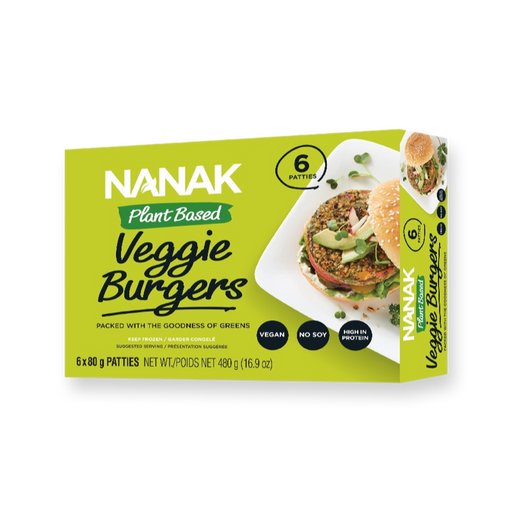 Nanak plant based veggie Burger (6 Patties) - Frozen - pooja store near me