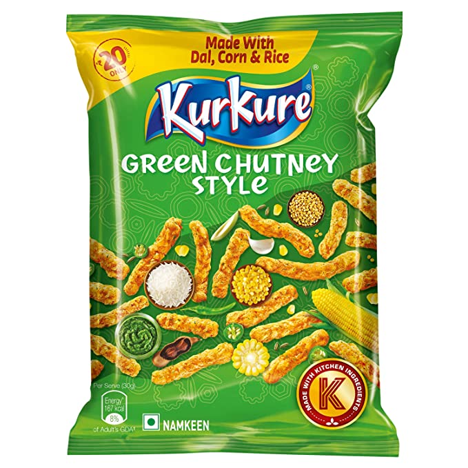 Kurkure Green Chutney Style 90gm — front label view
