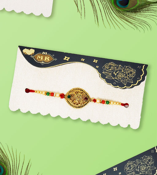 MR Decorative Kundan Rakhi - Rakhis - the indian supermarket