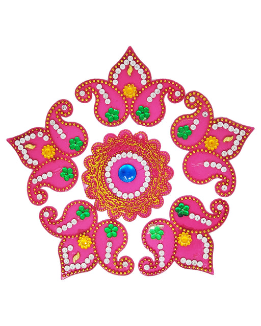 Crown Pink Rangoli Design (artificial Rangoli Reusable) - Rangoli | indian grocery store in windsor