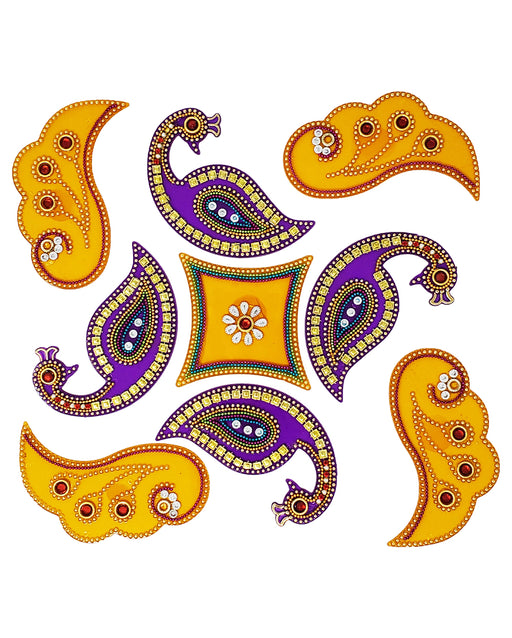 Peacock Rangoli Design (artificial Rangoli reusable) - Rangoli - indian grocery store kitchener