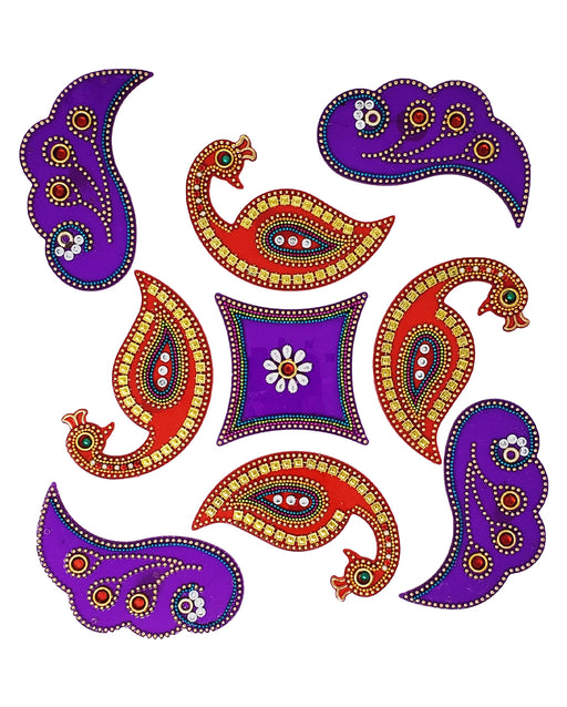 Peacock Rangoli Design (artificial Rangoli reusable) - Rangoli | indian grocery store in sudbury
