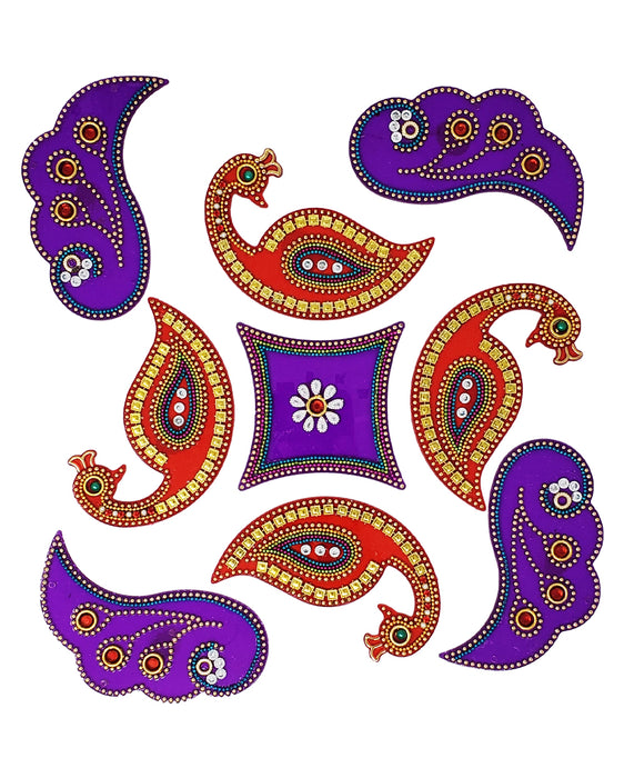 Peacock Rangoli Design (artificial Rangoli reusable) - Rangoli | indian grocery store in sudbury