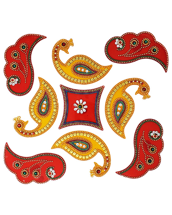 Peacock Rangoli Design (artificial Rangoli reusable) - Rangoli | indian grocery store in ajax