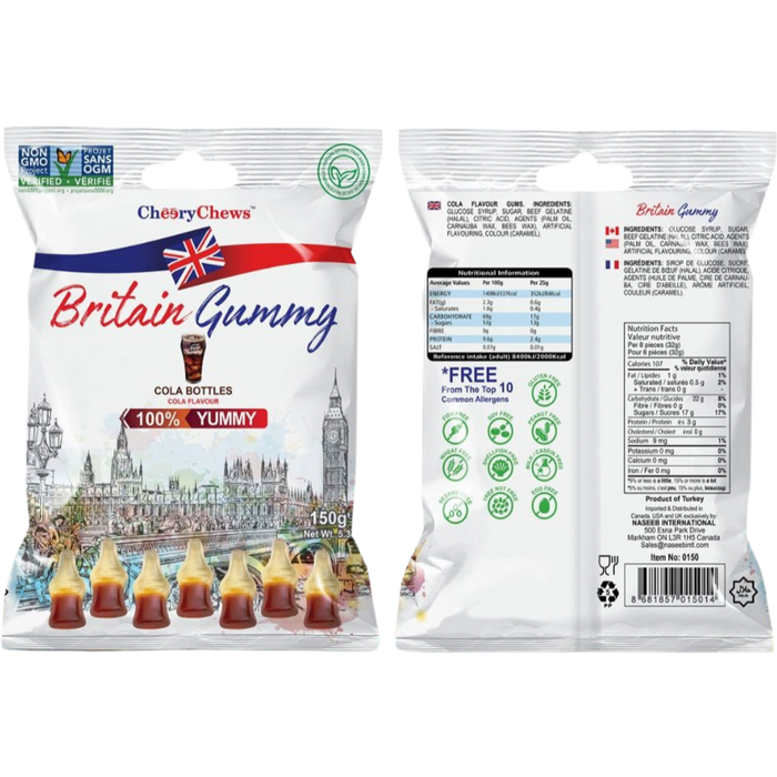 Britain Gummy Cola Bottles 150g