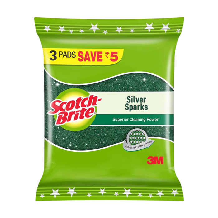Éponges à récurer Scotch-Brite Silver Sparks (3 tampons)
