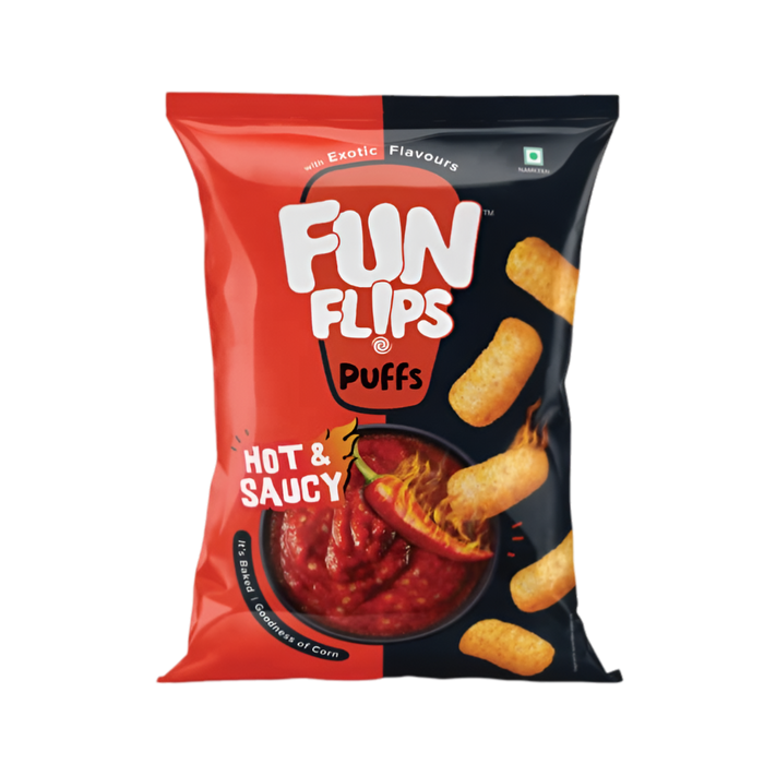 Fun Flips Hot & Saucy Puffs 65g
