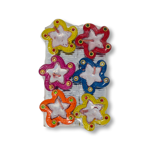 Kitchen Queen Star Diya Set of 6 with Wax - Prayer (Pooja) | indian grocery store near me