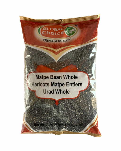Global Choice Matpe Bean Whole 1.8kg ( Urad Whole 4lb) - Lentils - pooja store near me